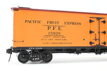 Load image into Gallery viewer, Gauge 1 - 1:32nd Scale Brass Eastern Railways PFE - Pacific Fruit Express R-30-12 Reefer Factory Painted Road Number 15929 No. 34 of 60