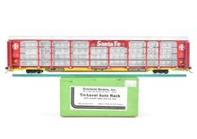 Load image into Gallery viewer, HO Brass CON OMI - Overland Models, Inc. ATSF/TT - Santa Fe/Trailer Train Tri-Level Auto Rack with Closed Sides and S/S Roof, Custom Painted No. 851832