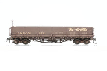 Load image into Gallery viewer, HOn3 Blackstone Models D&RGW - Denver & Rio Grande Western Drop Bottom Gondola Flying Grande Herald No. 872 Weathered