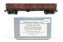 Load image into Gallery viewer, HO Brass CIL - Challenger Imports UP - Union Pacific Class G50-7 Drop Bottom Gondola Version 2 (Rivet Side Sheets) Factory Painted and Weathered No. 63725