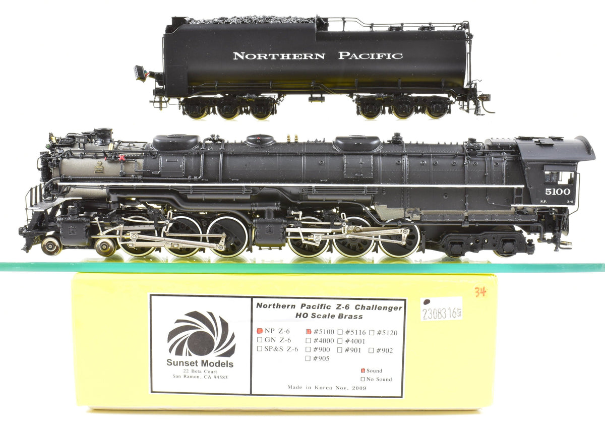 HO Brass CON Sunset Models NP - Northern Pacific Z-6 4-6-6-4 Challenger No.  5100 FP with QSI DCC & Sound