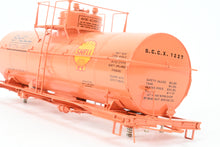 Load image into Gallery viewer, O Brass PSC - Precision Scale Co. Various Roads ACF 10,000 Gallon Insulated Tank Car Factory Painted Orange Shell SCCX 1227