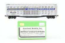Load image into Gallery viewer, HO Brass OMI - Overland Models, Inc. B&O - Baltimore & Ohio Deluxe Livestock Car w/Double Door & Fishbelly Underframe Pro-Painted No. 113014