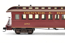 Load image into Gallery viewer, HOn3 Brass NWSL - Northwest Short line OR&W - Ohio River & Western Coach CP D&RGW - Denver & Rio Grande Western #270