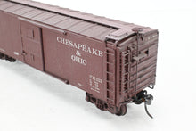 Load image into Gallery viewer, HO Brass Oriental Limited C&O – Chesapeake & Ohio Steel 40’ Box Car 8800-9499 Custom Painted & Weathered