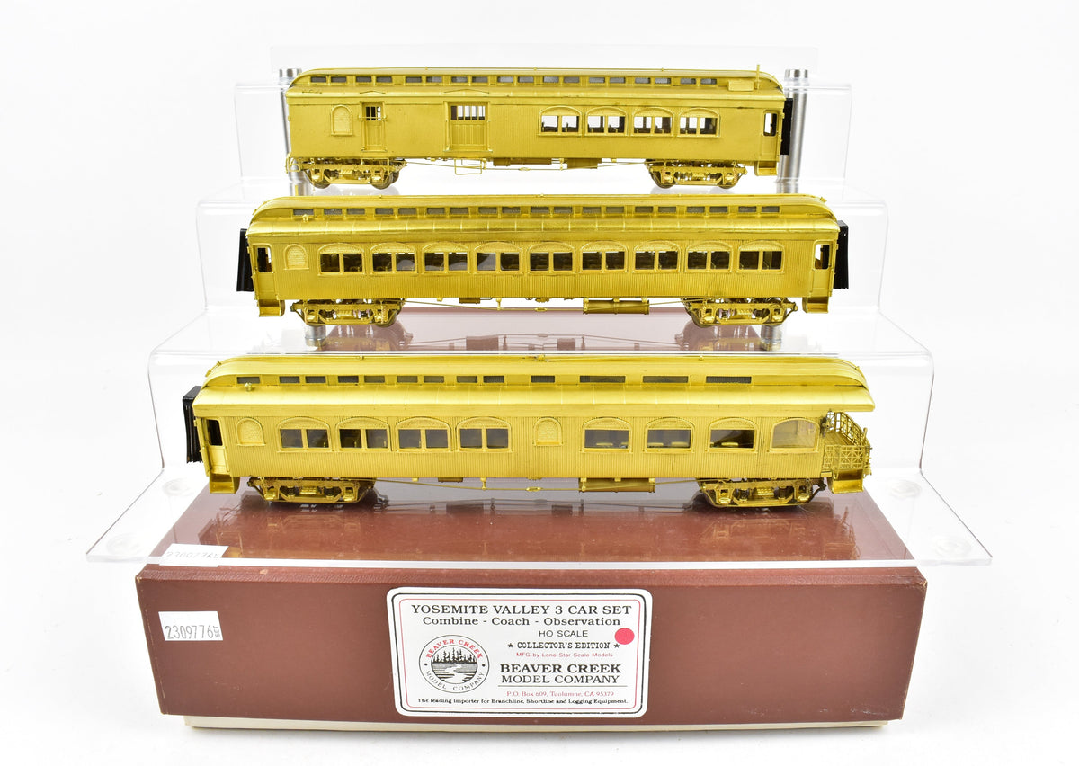 HO Brass CON Beaver Creek Model Co. Yosemite Valley Railroad 3-Car