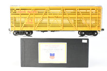 Load image into Gallery viewer, Gauge 1 - 1:32nd Scale Brass Row & Company UP - Union Pacific S-40-12 Stock Car, Circa 1950 Factory Painted Yellow No. 47458