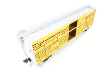 Load image into Gallery viewer, Gauge 1 - 1:32nd Scale Brass Row & Company UP - Union Pacific S-40-12 Stock Car, Circa 1950 Factory Painted Yellow No. 47458