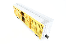Load image into Gallery viewer, Gauge 1 - 1:32nd Scale Brass Row & Company UP - Union Pacific S-40-12 Stock Car, Circa 1950 Factory Painted Yellow No. 47458