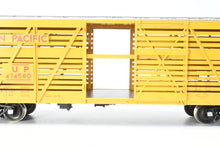 Load image into Gallery viewer, Gauge 1 - 1:32nd Scale Brass Row & Company UP - Union Pacific S-40-12 Stock Car, Circa 1950 Factory Painted Yellow No. 47458