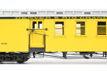 Load image into Gallery viewer, On3 Brass PSC - Precision Scale Co. D&RGW - Denver & Rio Grande Western Baggage - Mail Car Custom Painted No. 60 "Silverton" Scheme