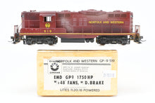 Load image into Gallery viewer, HO Brass Oriental Limited N&W – Norfolk & Western EMD GP9 1750 HP Late Version w/48" Fans and Dynamic Brakes CP