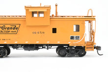 Load image into Gallery viewer, HO Brass CON OMI - Overland Models, Inc. D&RGW - Denver & Rio Grande Western Wide vision Caboose 1500 Class CP in Orange Numbered 01459