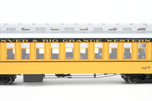 Load image into Gallery viewer, On3 Brass PSC - Precision Scale Co. D&RGW - Denver & Rio Grande Western Closed Vestibule Coach, Factory Painted No. 327, 1950's-1960's "Silverton" scheme