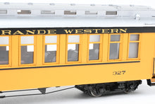 Load image into Gallery viewer, On3 Brass PSC - Precision Scale Co. D&RGW - Denver & Rio Grande Western Closed Vestibule Coach, Factory Painted No. 327, 1950's-1960's "Silverton" scheme
