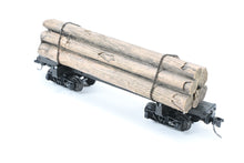 Load image into Gallery viewer, HOn3 Micro-Trains Various Roads 30’ Skeleton Log Car With Load