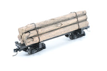 Load image into Gallery viewer, HOn3 Micro-Trains Various Roads 30’ Skeleton Log Car With Load
