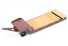 Load image into Gallery viewer, O On3 Brass The Car Works Various Roads Goose Neck Low Boy Logging Trailer FP Brown