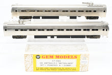 Load image into Gallery viewer, HO Brass Gem Models PC - Penn Central/Amtrak Budd "Metroliner" 2-Car Set (1 Powered/1 Dummy) Factory Plated, Unlettered