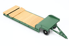 Load image into Gallery viewer, O On3 Brass The Car Works Various Roads Goose Neck Low Boy Logging Trailer FP Green