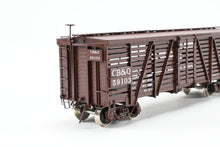 Load image into Gallery viewer, HO Brass CIL - Challenger Imports CB&Q - Burlington Route Class SM-16 36' Stock Car FP No. 59103