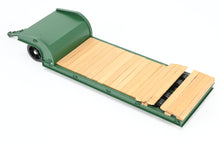 Load image into Gallery viewer, O On3 Brass The Car Works Various Roads Goose Neck Low Boy Logging Trailer FP Green