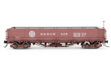 Load image into Gallery viewer, HOn3 Blackstone Models D&RGW - Denver & Rio Grande Western Drop Bottom Gondola Moffat Tunnel Herald No. 805