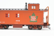 Load image into Gallery viewer, HO TrueLine Trains CV – Central Vermont Wood Offset Cupola Caboose Factory Finished No. 4001 w/ Light Weathering REBOXX