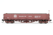 Load image into Gallery viewer, HOn3 Blackstone Models D&RGW - Denver & Rio Grande Western Drop Bottom Gondola Royal Gorge Route Herald No. 878