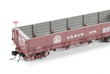 Load image into Gallery viewer, HOn3 Blackstone Models D&RGW - Denver & Rio Grande Western Drop Bottom Gondola Royal Gorge Route Herald No. 878