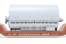 Load image into Gallery viewer, O Brass Kohs and Company PRR - Pennsylvania Railroad FD-2 Flat Car W/large Westinghouse load. Factory Painted No. 470245