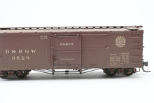 Load image into Gallery viewer, HOn3 Blackstone Models D&RGW - Denver & Rio Grande Western 30' Box Car Moffat Tunnel No. 3528 Weathered DAMAGED BRAKE WHEEL