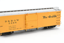 Load image into Gallery viewer, HOn3 Blackstone Models D&RGW - Denver & Rio Grande Western 30' Box Car Flying Grande Herald Silverton Scheme No. 3468