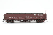 Load image into Gallery viewer, HOn3 Blackstone Models D&RGW - Denver & Rio Grande Western Drop Bottom Gondola – Flying Grande No. 890