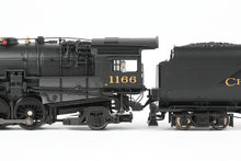 Load image into Gallery viewer, HO NEW Brass Hybrid BLI - Broadway Limited Imports C&O – Chesapeake & Ohio K-2 2-8-2 Mikado w/ 12-VC Tender FP #1166 w/ Smoke Paragon 4 Sound/DC/DCC