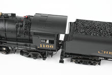 Load image into Gallery viewer, HO NEW Brass Hybrid BLI - Broadway Limited Imports C&O – Chesapeake & Ohio K-2 2-8-2 Mikado w/ 12-VC Tender FP #1166 w/ Smoke Paragon 4 Sound/DC/DCC