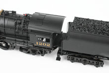 Load image into Gallery viewer, HO NEW Brass Hybrid BLI - Broadway Limited Imports C&O – Chesapeake & Ohio K-2 2-8-2 Mikado w/ 16-VC Tender FP #1202 w/ Smoke Paragon 4 Sound/DC/DCC