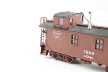 Load image into Gallery viewer, HO Brass CIL - Challenger Imports CB&Q - Burlington Route Wood Waycar 28 ft. Class NE-1 FP No. 14240 w/ Added Working Marker Light REBOXX