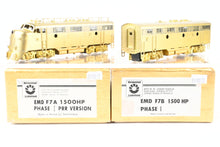 Load image into Gallery viewer, HO Brass Oriental Limited PRR - Pennsylvania Railroad EMD F7A/F7B Set PH I PRR Version w/ Trainphone Antenna