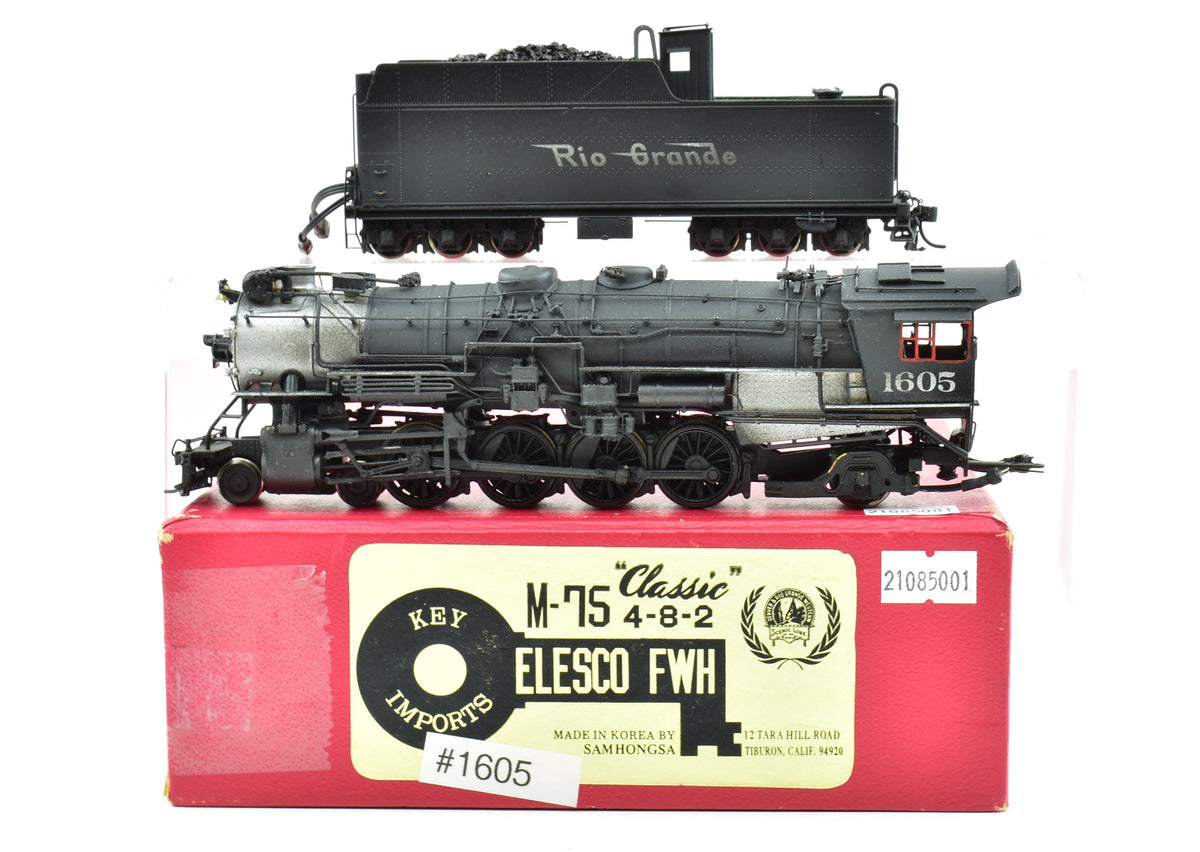 HO Brass Key Imports D&RGW - Denver & Rio Grande Western M-75 4-8-2  Mountain Custom Painted DCC & Sound