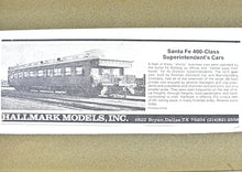 Load image into Gallery viewer, HO Brass Hallmark Models ATSF - Santa Fe Superintendents Business Car #400 Custom Painted