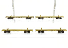 Load image into Gallery viewer, HO Brass Far East Distributors Various Roads 43' Skeleton Log Cars 4-Pack With Kadee Trucks #1