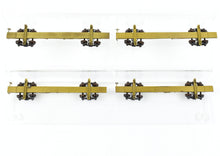 Load image into Gallery viewer, HO Brass Far East Distributors Various Roads 43' Skeleton Log Cars 4-Pack With Kadee Trucks #1