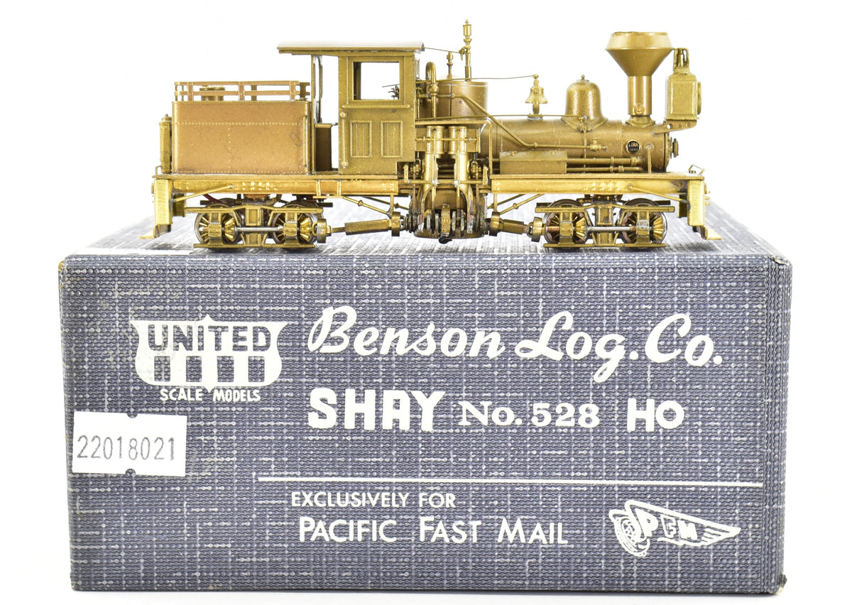 HO Brass CON PFM - United Benson Logging Co. 2-Truck Tee-Boiler
