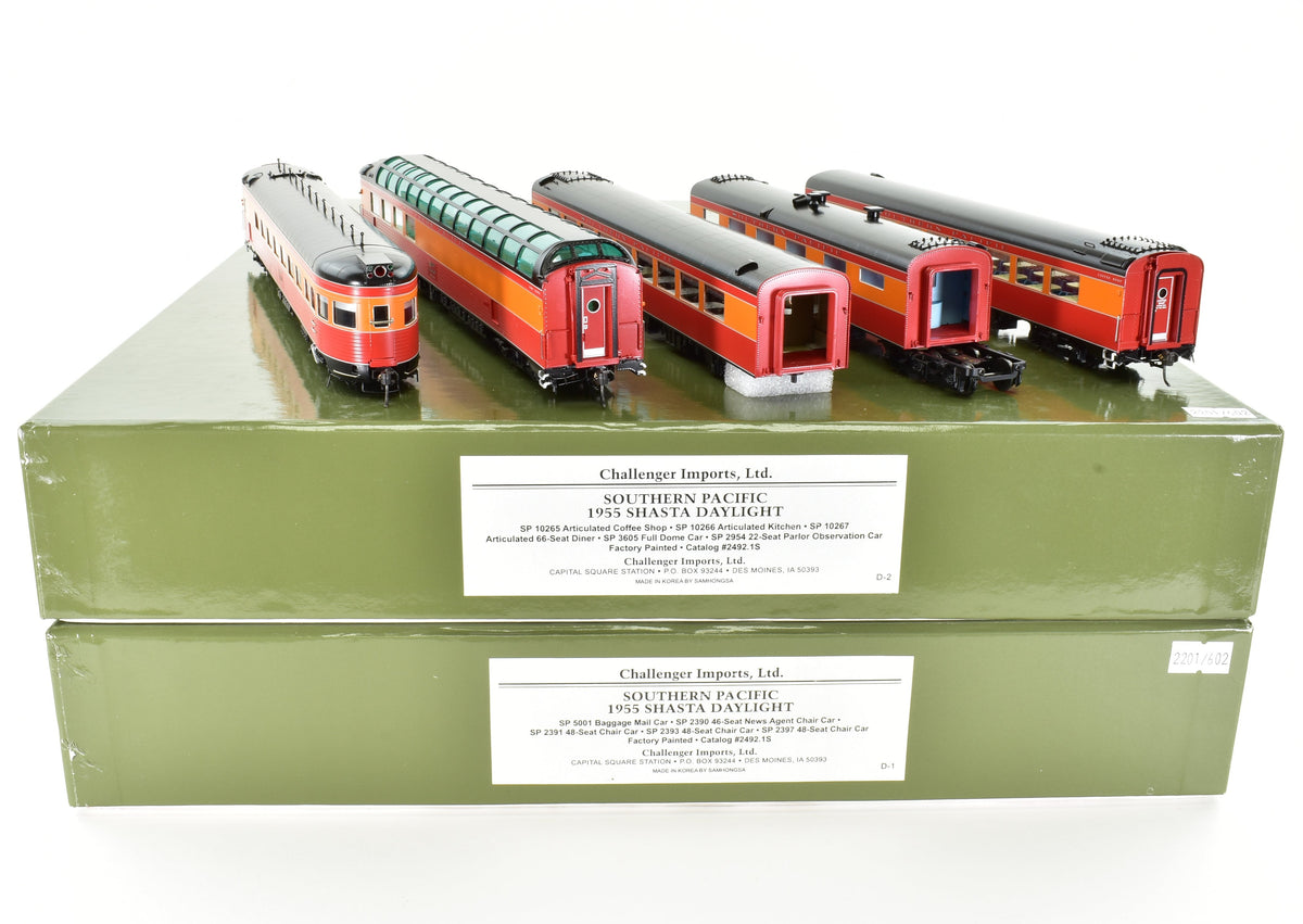 HO Brass CON CIL - Challenger Imports SP - Southern Pacific 1955 Shasta  Daylight 10-Car Set FP