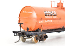 Load image into Gallery viewer, HO Brass PSC - Precision Scale Co. 12,000 Gallon Tank Car FP Orange Hooker Chemicals Weathered