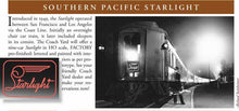 Load image into Gallery viewer, HO Brass TCY - The Coach Yard SP - Southern Pacific 1949-1955 Starlight Passenger Cars