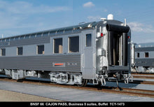 Load image into Gallery viewer, HO Brass TCY - The Coach Yard  No. 1473 BNSF - Burlington Northern Santa Fe "Cajon Pass" 5 Suites Buffet Business Car No. 66
