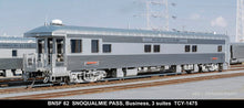 Load image into Gallery viewer, HO Brass TCY - The Coach Yard  No. 1475 BNSF - Burlington Northern Santa Fe "Snoqualmie Pass" 3 Suites Business Car No. 62
