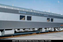 Load image into Gallery viewer, HO Brass TCY - The Coach Yard  No. 1475 BNSF - Burlington Northern Santa Fe "Snoqualmie Pass" 3 Suites Business Car No. 62
